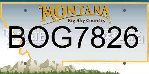 BOG7826 Montana License Plate