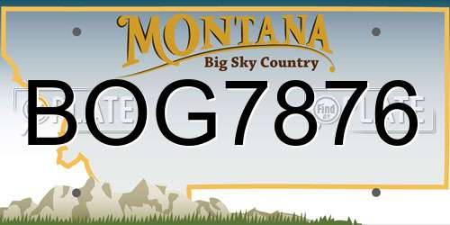 BOG7876 Montana License Plate