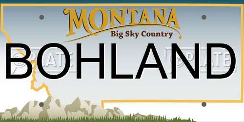 BOHLAND Montana License Plate