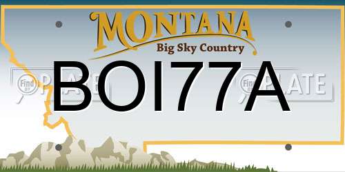 BOI77A Montana License Plate
