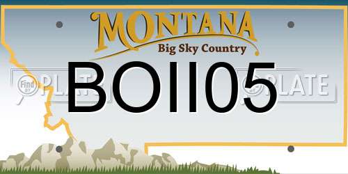 BOII05 Montana License Plate