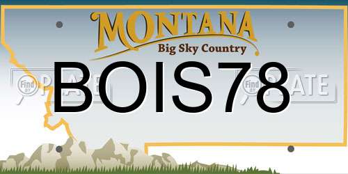 BOIS78 Montana License Plate