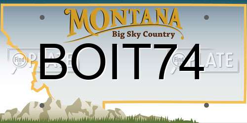 BOIT74 Montana License Plate