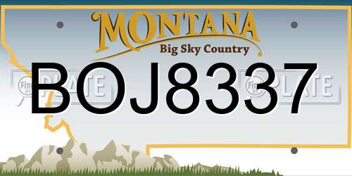 BOJ8337 Montana License Plate