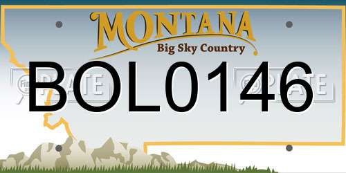 BOL0146 Montana License Plate