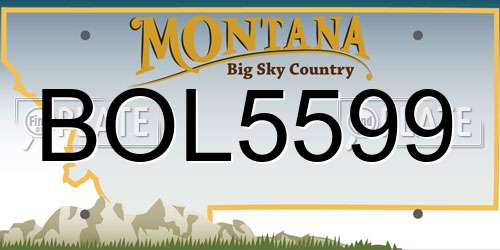 BOL5599 Montana License Plate