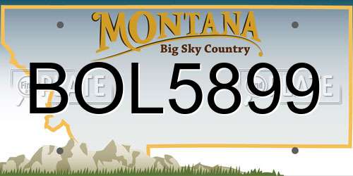 BOL5899 Montana License Plate