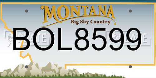 BOL8599 Montana License Plate