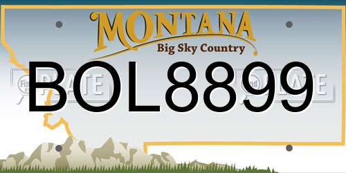 BOL8899 Montana License Plate