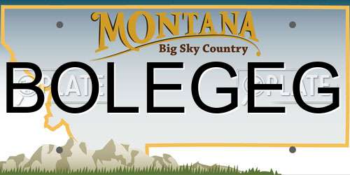 BOLEGEG Montana License Plate