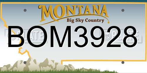 BOM3928 Montana License Plate
