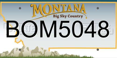 BOM5048 Montana License Plate