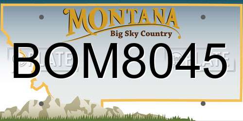 BOM8045 Montana License Plate