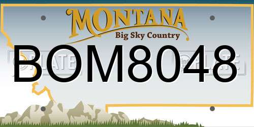 BOM8048 Montana License Plate