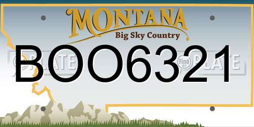 BOO6321 Montana License Plate