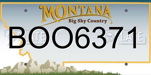 BOO6371 Montana License Plate