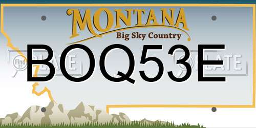 BOQ53E Montana License Plate