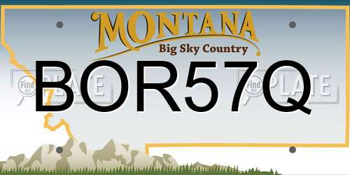 BOR57Q Montana License Plate