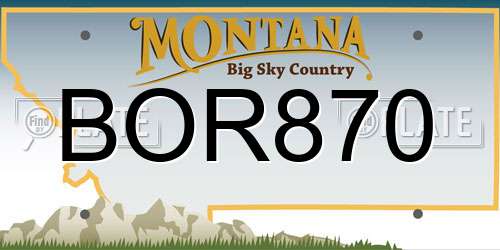 BOR870 Montana License Plate