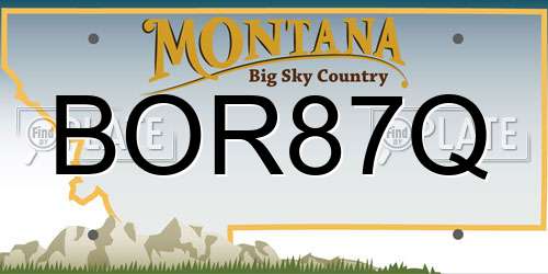 BOR87Q Montana License Plate