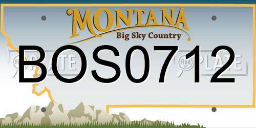 BOS0712 Montana License Plate