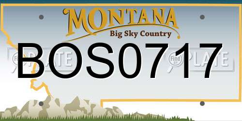 BOS0717 Montana License Plate