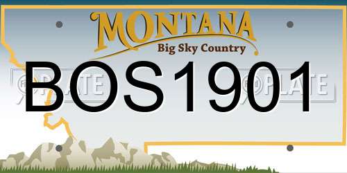BOS1901 Montana License Plate