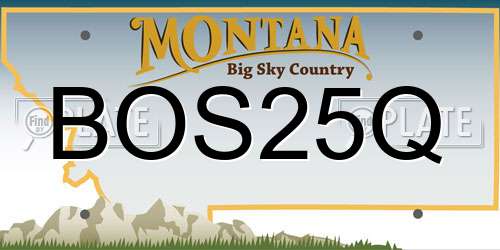 BOS25Q Montana License Plate