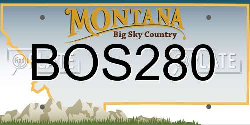 BOS280 Montana License Plate