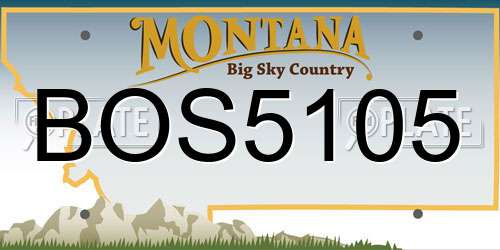 BOS5105 Montana License Plate