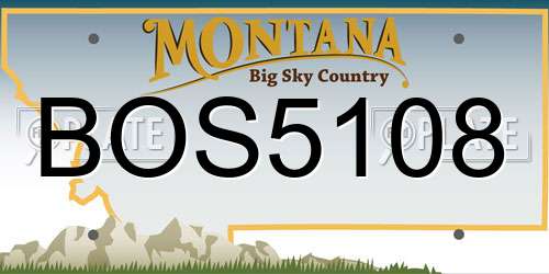 BOS5108 Montana License Plate