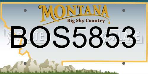 BOS5853 Montana License Plate