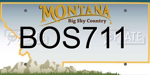 BOS711 Montana License Plate