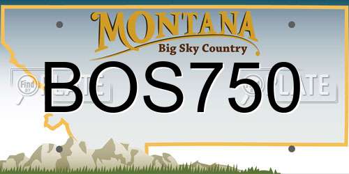 BOS750 Montana License Plate