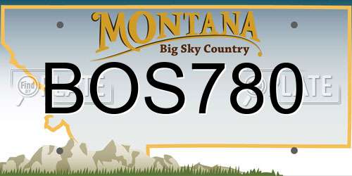 BOS780 Montana License Plate