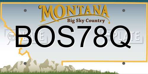 BOS78Q Montana License Plate
