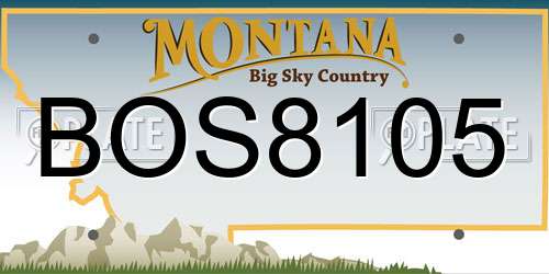 BOS8105 Montana License Plate