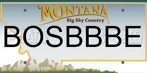 BOSBBBE Montana License Plate