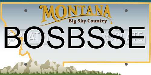 BOSBSSE Montana License Plate