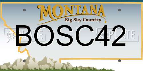 BOSC42 Montana License Plate