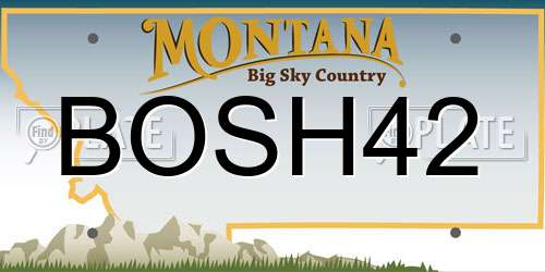 BOSH42 Montana License Plate