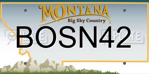 BOSN42 Montana License Plate