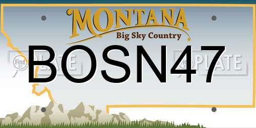 BOSN47 Montana License Plate