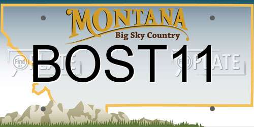 BOST11 Montana License Plate