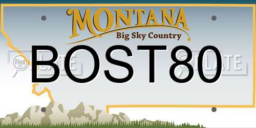BOST80 Montana License Plate