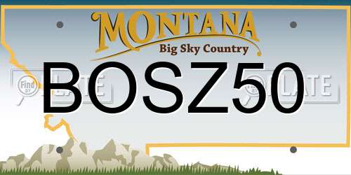 BOSZ50 Montana License Plate