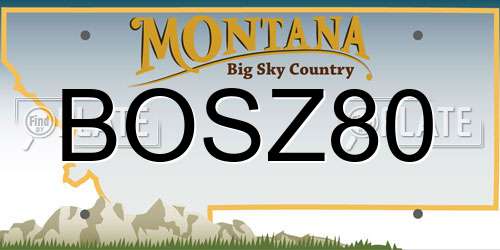 BOSZ80 Montana License Plate