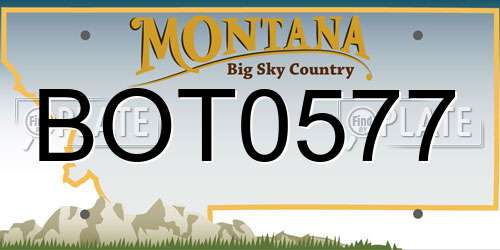 BOT0577 Montana License Plate