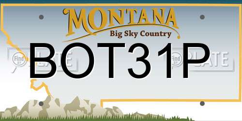 BOT31P Montana License Plate