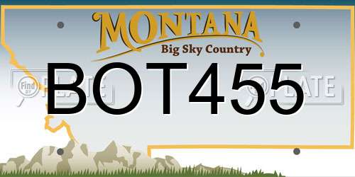 BOT455 Montana License Plate